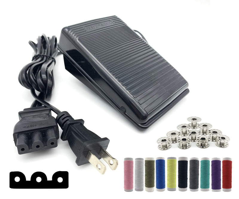 BRIGHTLYLIT Foot Pedal and Power Cord for Singer Sewing Machine,D Shape Plug,Apply to Singer 2277 4411 4423 1012 1107 1120 1130 1408 1507 1748 2250 3207 4102 50T8 6239 7322 (359102-001) D Shape Plug - NewNest Australia