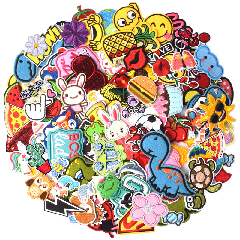 TACVEL 60PCS Random Assorted Styles Embroidered Patches, Sew on / Iron on Patches, Applique for Clothes Dress Pants Hats Jeans, Sewing Flowers Applique DIY Accessory 1.60Pcs Random Pack of Assorted - NewNest Australia