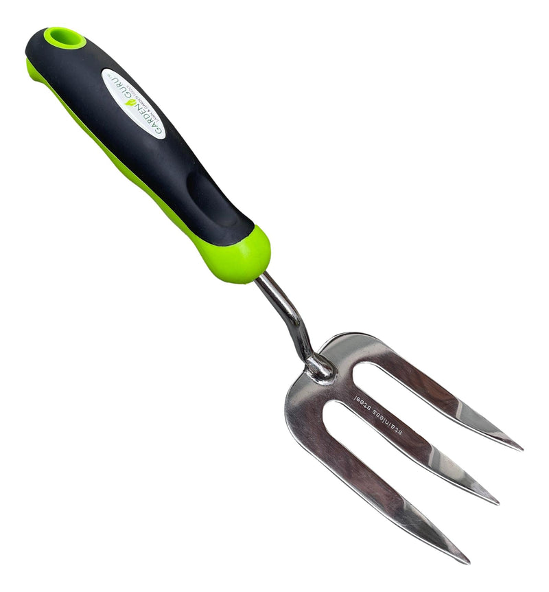 Garden Guru Stainless Steel Hand Weeder Fork Tool – Rust Resistant Stainless Steel – Ergonomic Handle – Great for Planting, Spreading Mulch, Weeding, Loosening & Transplanting Soil 1 Pack - NewNest Australia