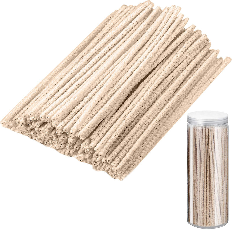 3 x 160 mm Soft Pipe Cleaners Long Chenille Stems Twistable Pipe Cleaners with Storage Box for Removing Dirty Cleaning Glass Ceramic Pipes (Beige) Beige - NewNest Australia