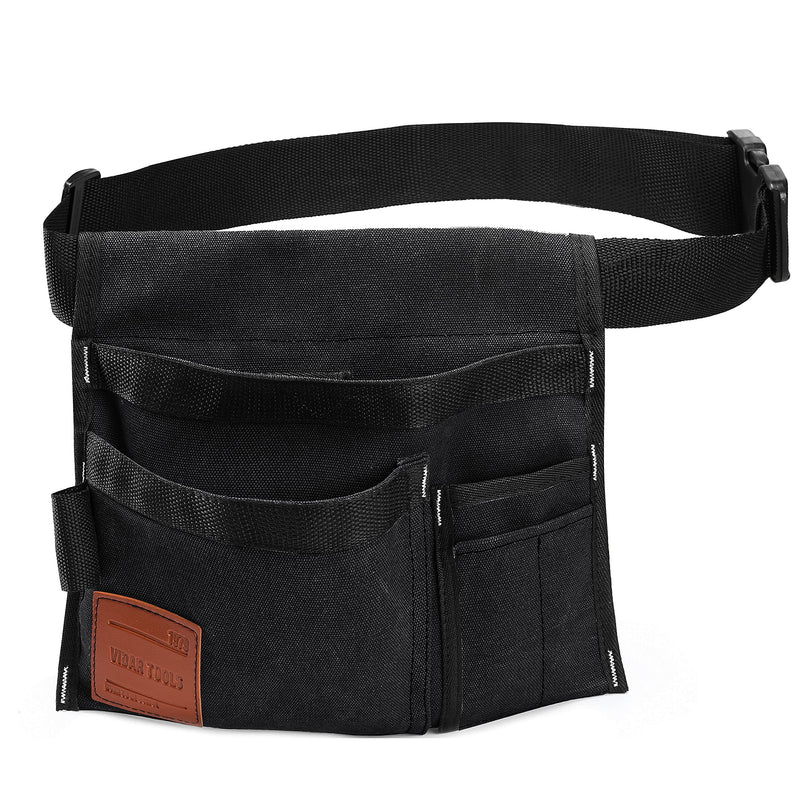 VIDAR TOOLS 6-Pocket Single Side Tool Belt Pouch/Utility Belt Bag/Tool Apron for Carpenter/Gardening/Waist .Durable Canvas Construction.Comfortable Adjustable Belt.Light Weight (BALCK) black - NewNest Australia
