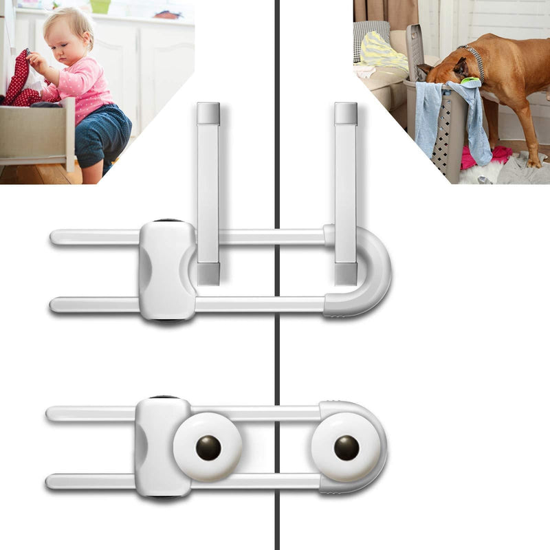 6PCS Sliding Cabinet Locks, U-Shaped Child Safety Locks, Multifunctional Cabinet Handle Lock for Drawers, refrigerators, and Closets - NewNest Australia