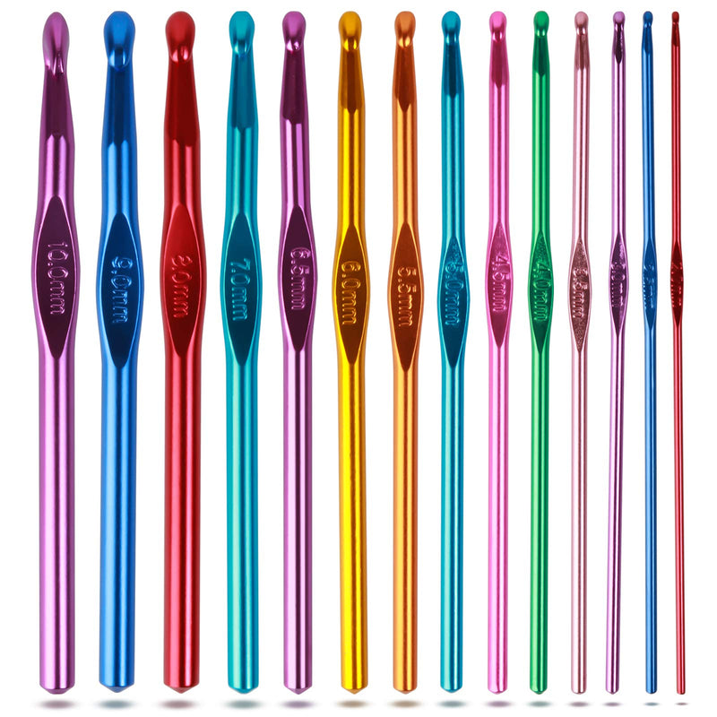 Crochet Hooks Set, Aluminum Handle Knitting Needles for Arthritic Hands, Crochet Needles for Yarn Craft, Nice Gift for Women - NewNest Australia