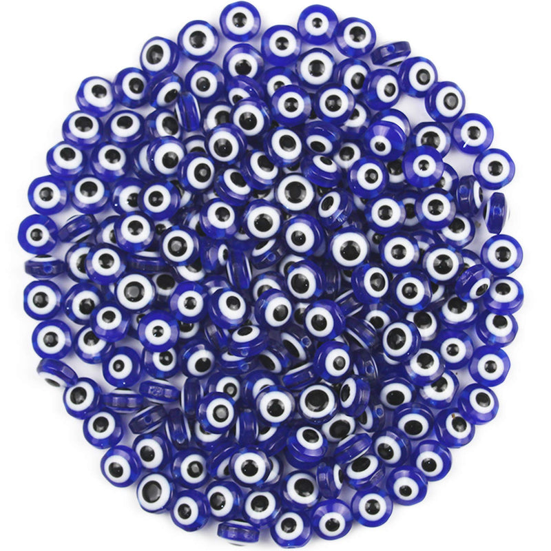 200pcs Evil Eye Beads for Bracelets Necklace Jewelry Making (8mm, Blue) 8mm - NewNest Australia