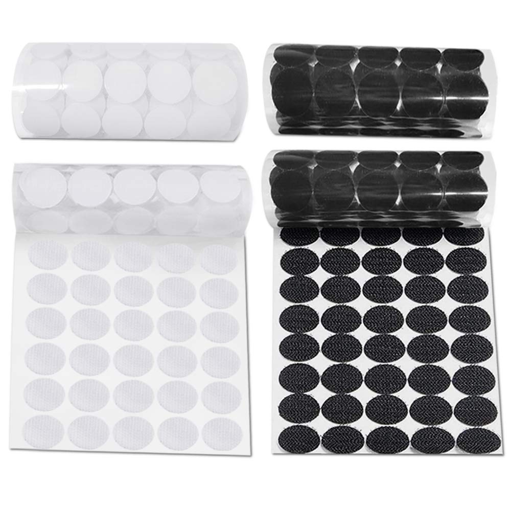 maxin Self Adhesive Dots,Strong Adhesive 600 Pcs (300 Pairs) 20 mm/0.78" Diameter Sticky Back Coins Hook & Loop Self Adhesive Dots Tapes,Suitable for Classroom,Office,Home-Black & White - NewNest Australia