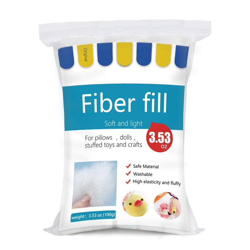 BUTUZE Polyester Fiber, Premium Fiber Fill, High Resilience Fill Fiber, Stuffing for Small Dolls Part Pillow Comforter DIY, 100g/3.5oz, Recyclable - NewNest Australia