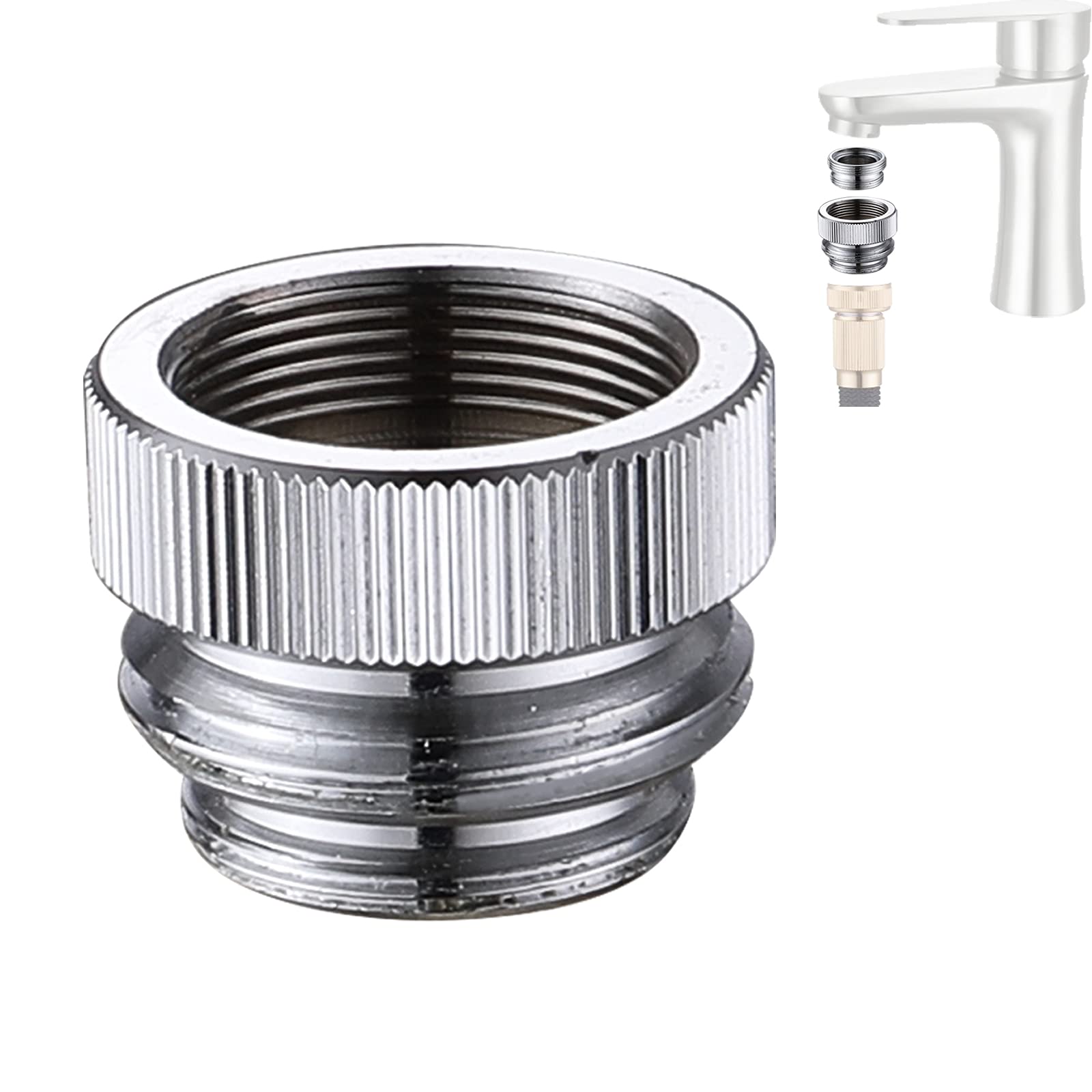 Faucet Adapter Connects Garden Hose or Other 3/4'' Thread Hose, Leakproof  Brass Kitchen Sink Aerator: Quick to Connect (Chrome) NewNest Australia