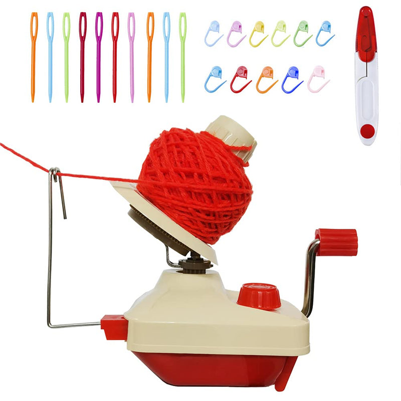 Yarn Ball Winder ,Convenient Ball Winder for Yarn,Yarn Swift and Ball Winder Combo with Easy Installation for Yarn Storage with 1 Pieces Scissors + 20 Pieces Stitch Knitting Needles(22) - NewNest Australia