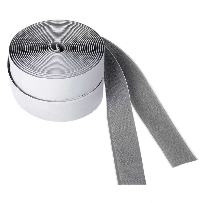 BRAVESHINE Hook Loop Roll with Adhesive - 1.2 Inch 16.5FT Heavy Duty Hook and Loop Strips - Industrial Strength Sticky Back Fabric Fastener Tape for Sewing Craft, Mounting or Hanging Items - Grey - NewNest Australia