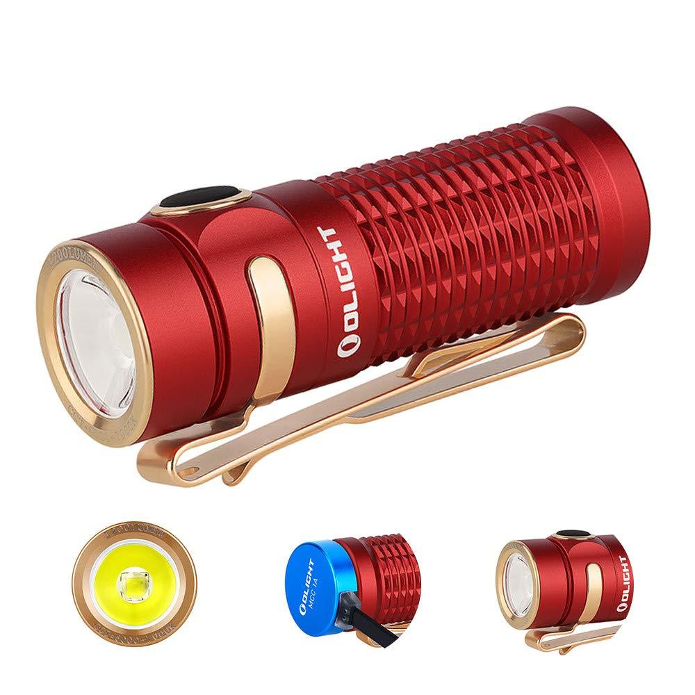 OLIGHT Baton 3 1200 Lumens Ultra-compact Rechargeable EDC Flashlight, Powered by 550mAh 3.7V IMR16340 Battery for Household Search, Outdoor Camping, Hiking and Mountaineering (Red) Red - NewNest Australia