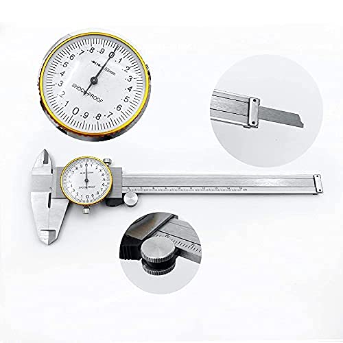 LYFJXX Dial Calipers 0-15cm(0-6") Range with 0.02mm (0.001" )High Precision Industry Stainless Steel Vernier Caliper Shockproof Metric Measuring Tool - NewNest Australia