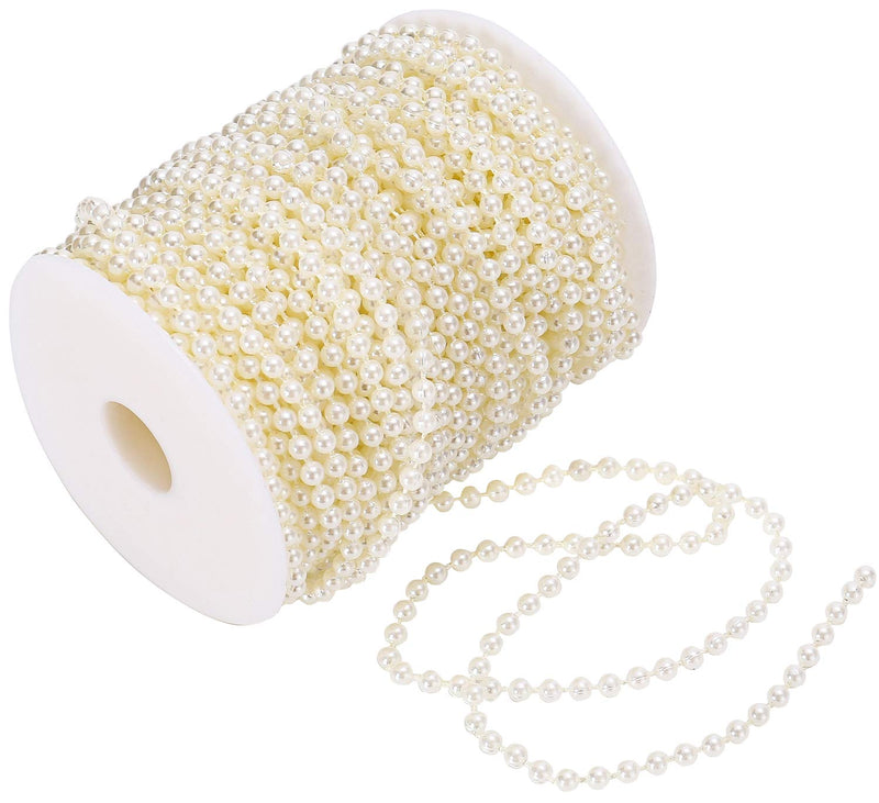 Sooyee 5mm Faux Pearl Beads, Decorative Beads,Garland Pearl Bead Roll Strand for Wedding Party Decoration,DIY Pearls for Crafts,108 Feet Roll,Ivory - NewNest Australia