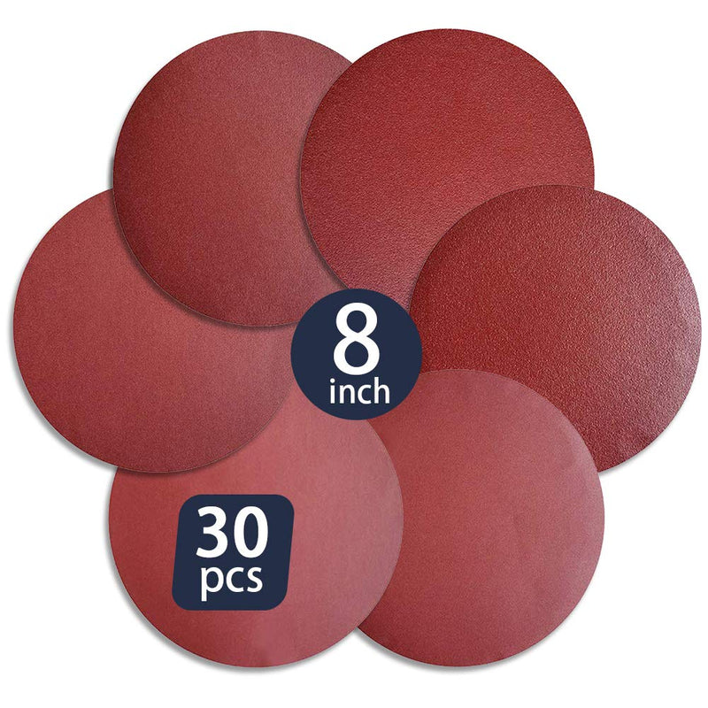30 PCS 8-Inch Assorted PSA Aluminum Oxide Sanding Disc,NO-Hole Self Stick - NewNest Australia