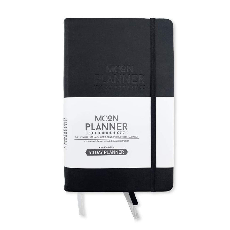 Moon Planner Daily Weekly and Monthly Planner Undated, A5 size, Hard Cover (Black) Black - NewNest Australia