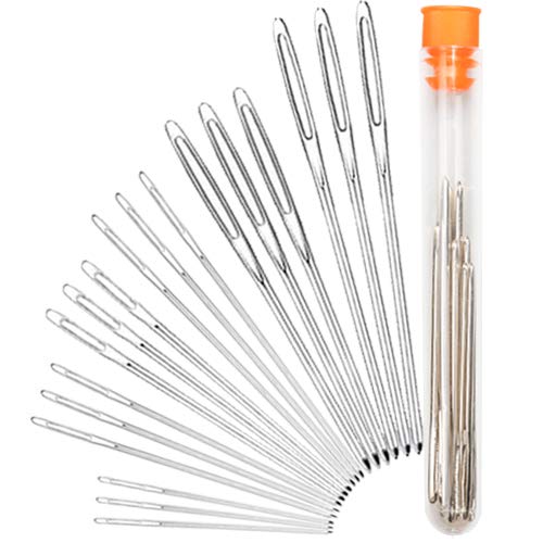 Hekisn Large-Eye Blunt Needles, Stainless Steel Yarn Knitting Needles, Sewing Needles, Crafting Knitting Weaving Stringing Needles, Perfect for Finishing Off Crochet Projects (18 Pieces) 18 Pieces - NewNest Australia