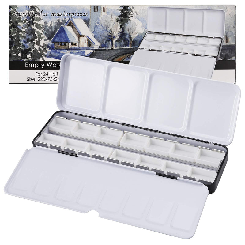 MyArTool Empty Watercolor Palette, Metal Empty Watercolor Tin Palette Paint Case with 12 PCS Empty Full Pans for DIY Travel Watercolor Palette, Acrylic and Oil Painting - NewNest Australia