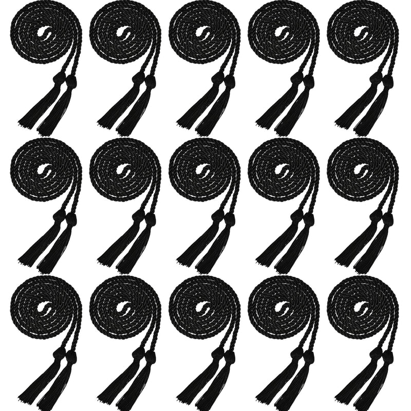 Rcanedny 15 Pieces Graduation Honor Cord Braided Honor Cords with Tassels for Graduation Students (Black) Black - NewNest Australia