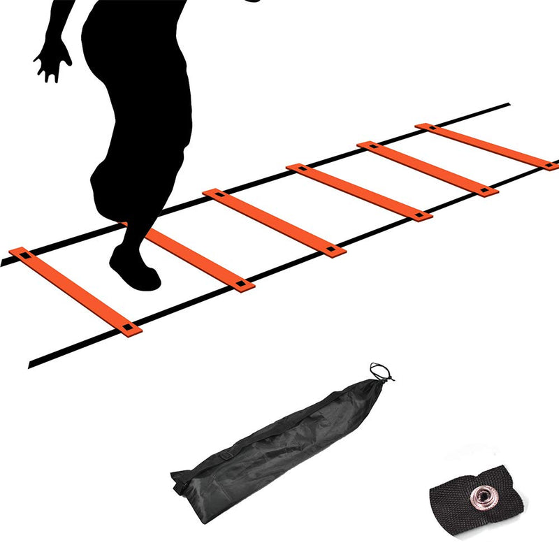 TNZMART Agility Ladder Speed Ladder 10FT 20FT Training Equipment for Football Soccer Basketball with Carrying Bag 10 FT, 6 Rungs Orange - NewNest Australia