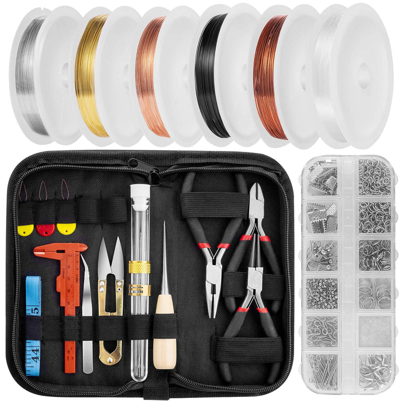 Mluchee Jewelry Making Supplies Tools - Including 3 Jewelry Pliers, 6 Wire Wrapping Kit, 16 Jewelry Tools, 845 Jewelry Findings with Storage Bag for Repair, DIY Crystal and Beading - NewNest Australia
