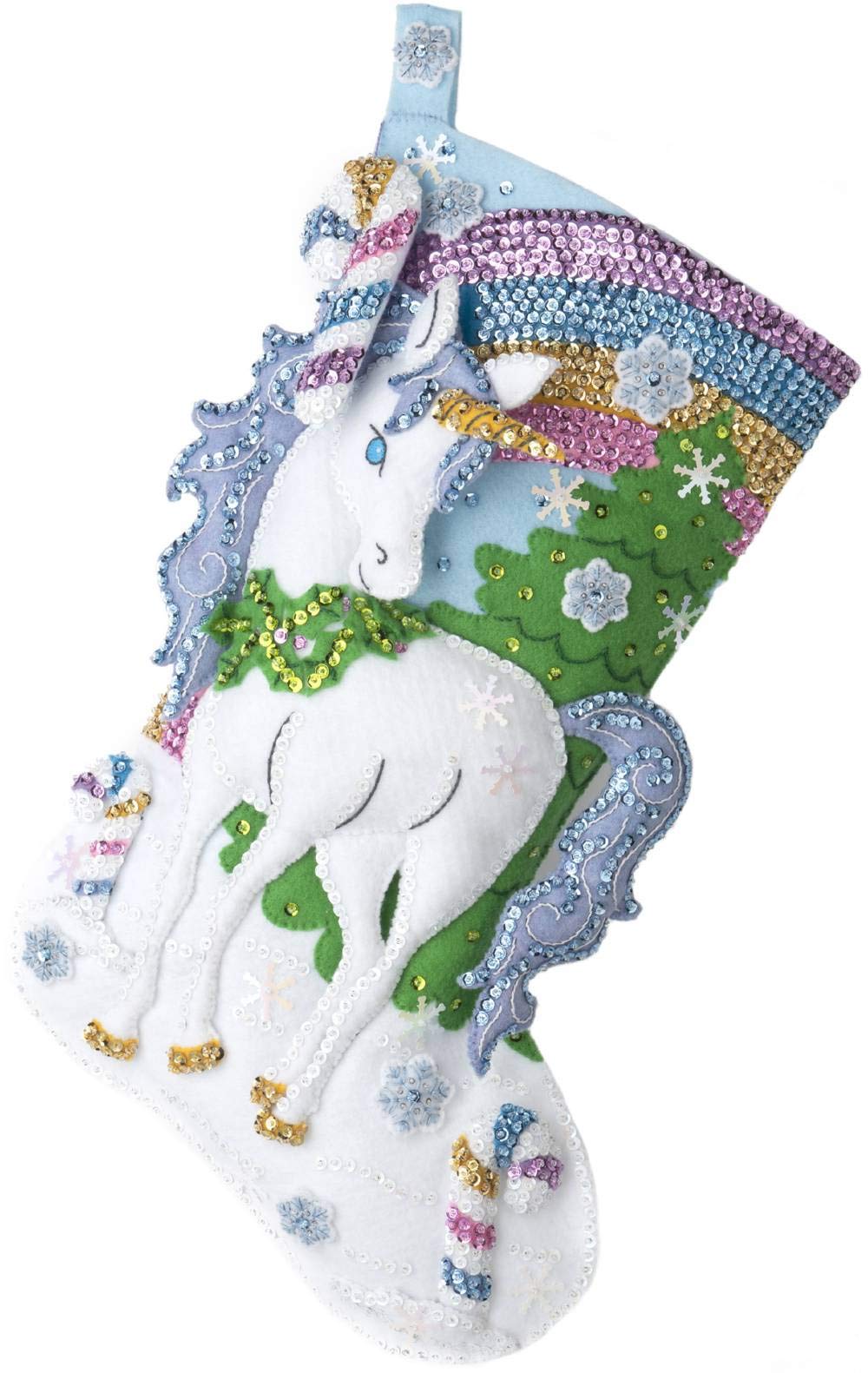 Bucilla Felt Stocking KIT, Santa's Unicorn - NewNest Australia