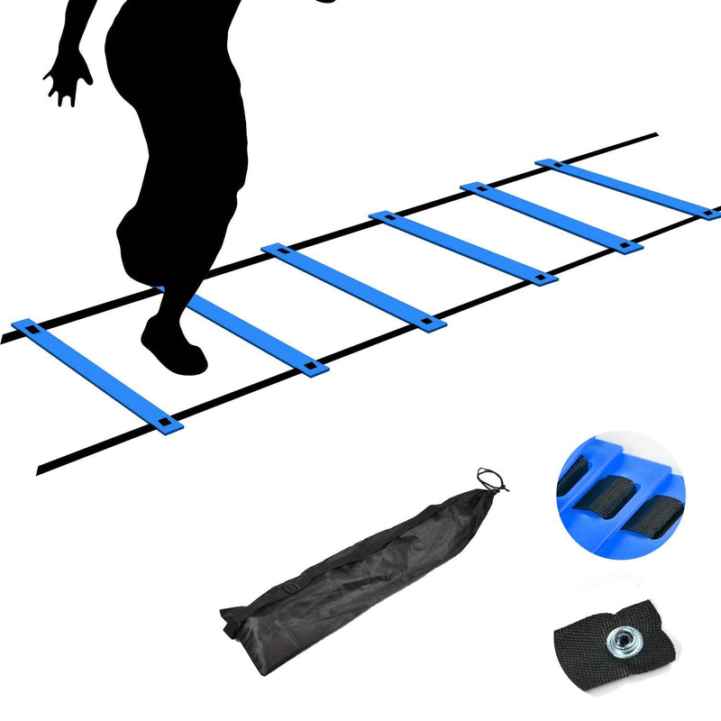 TNZMART Agility Ladder Speed Ladder 10FT 20FT Training Equipment for Football Soccer Basketball with Carrying Bag 10 FT, 6 Rungs Blue - NewNest Australia