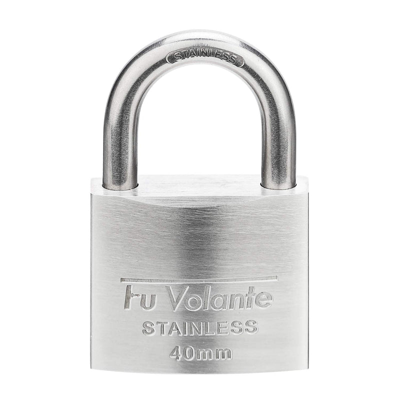 Stainless Steel Pin Tumbler Padlock, 304 Marine Series, Anti Rust Lock, Weatherproof Padlock for Outdoor use, 1-1/2 inch Wide Body, Keyed Different - Stainless Steel Body & Shackle FUPS140 - NewNest Australia