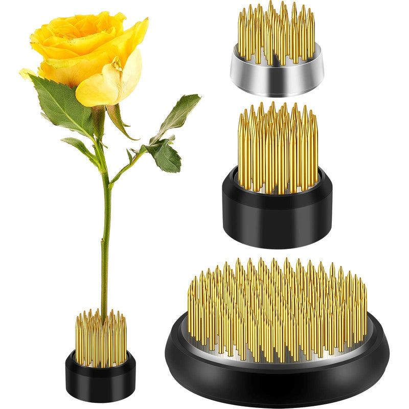 3 Pieces Flower Holder Floral Arranger Japanese Floral Pins Round Flower Arranger Floral Arrangement Holder for Flower Arrangement, Plant Fixation (Gold,0.91 Inch, 1.02 Inch, 2.36 Inch) Gold 0.91 Inch, 1.02 Inch, 2.36 Inch - NewNest Australia