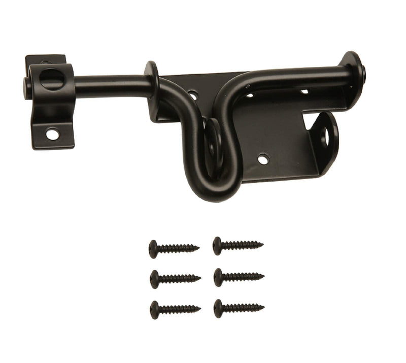 LAJIAOZ Black Heavy Duty Slide Bolt Gate Latch with Padlock Hole - Solid Hardware Thickened Metal Sliding Bolt Door Locks Gate Latches for Shed Door,Wooden Fences,Barn Doors,Yard Door,Outdoor Latch 1 - NewNest Australia