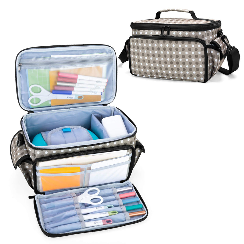 YARWO Carrying Case Compatible with Cricut Joy, Tote Bag with Detachable Divider for Power Adapter and Craft Accessories, Dots - NewNest Australia