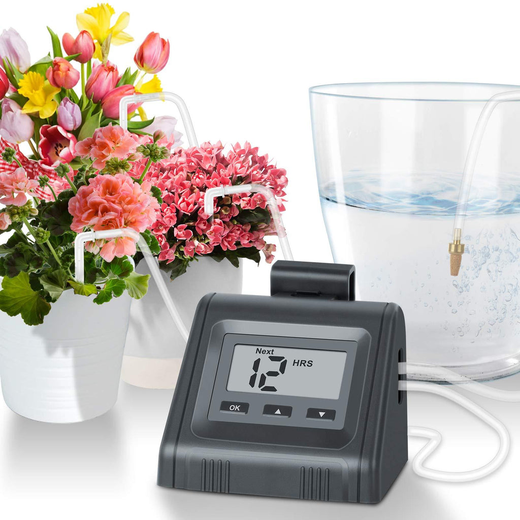 Automatic Watering System for Potted Plants, Micro DIY Self Drip Irrigation Kit with Programmable Water Pump Timer, Large Angled Display, Easy to Read, Ideal for Indoor Greenhouse Plants and Flowers - NewNest Australia