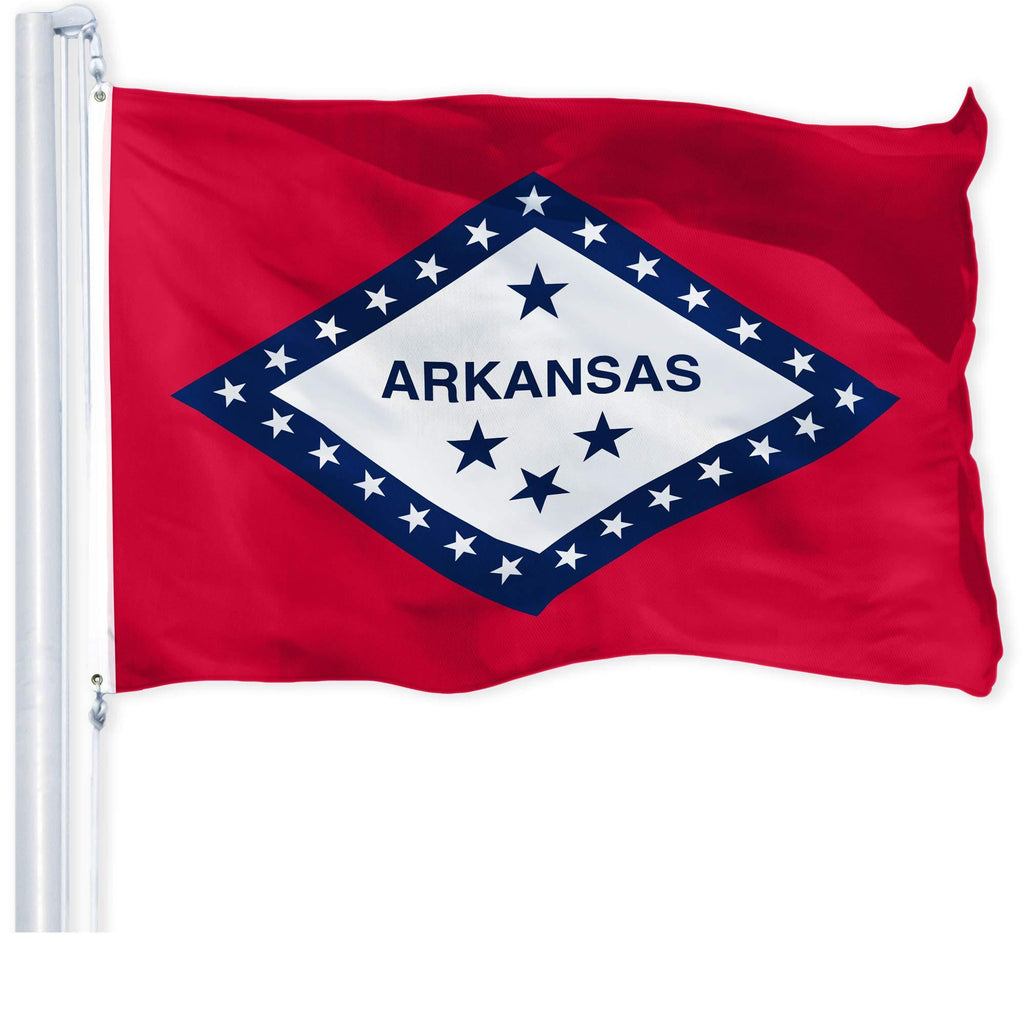 G128 – Arkansas State Flag | 3x5 feet | Printed 150D – Indoor/Outdoor, Vibrant Colors, Brass Grommets, Quality Polyester, Much Thicker More Durable Than 100D 75D Polyester - NewNest Australia