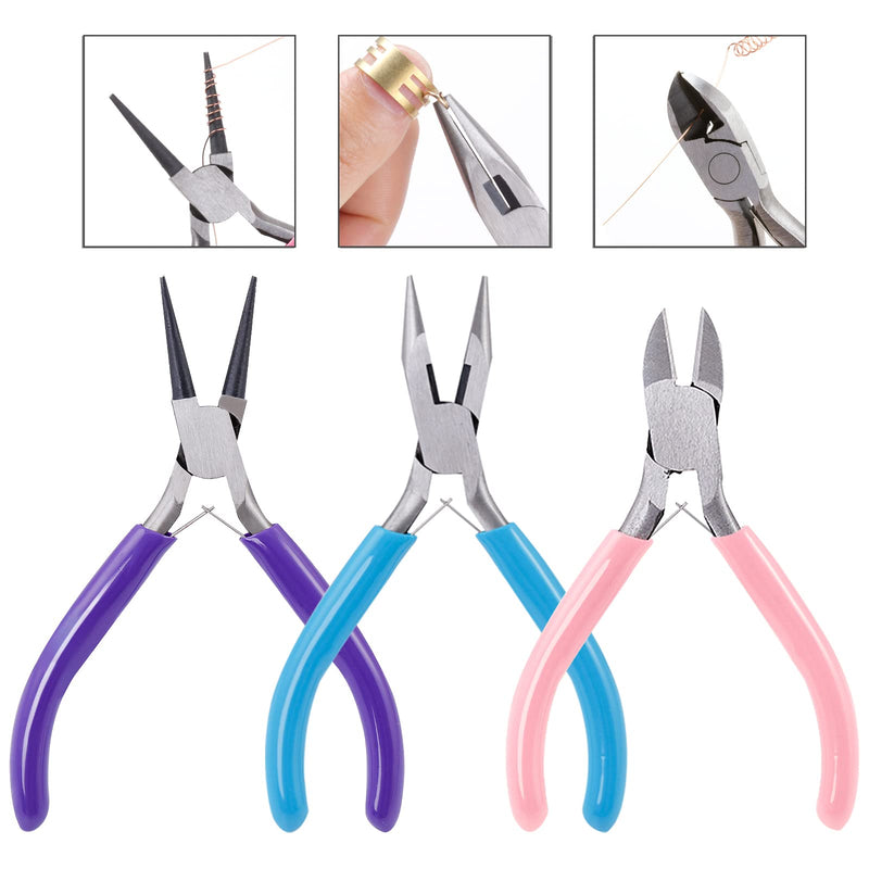 Jewelry Pliers Set, SONGIN 3 Pack Jewelry Making Tools Kit include Round Nose Pliers,Needle Nose Pliers,Wire Cutters for Jewelry Making, Repair,Wire Wrapping and Other Crafts - NewNest Australia