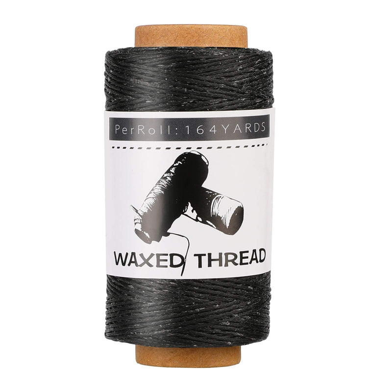 Jupean Waxed Thread, 150m /164Yards Black Leather Waxed Thread, Leather Sewing Thread, Hand Stitching Thread for Hand Sewing Leather, Bookbinding, and Beginners Leather Craft DIY - NewNest Australia