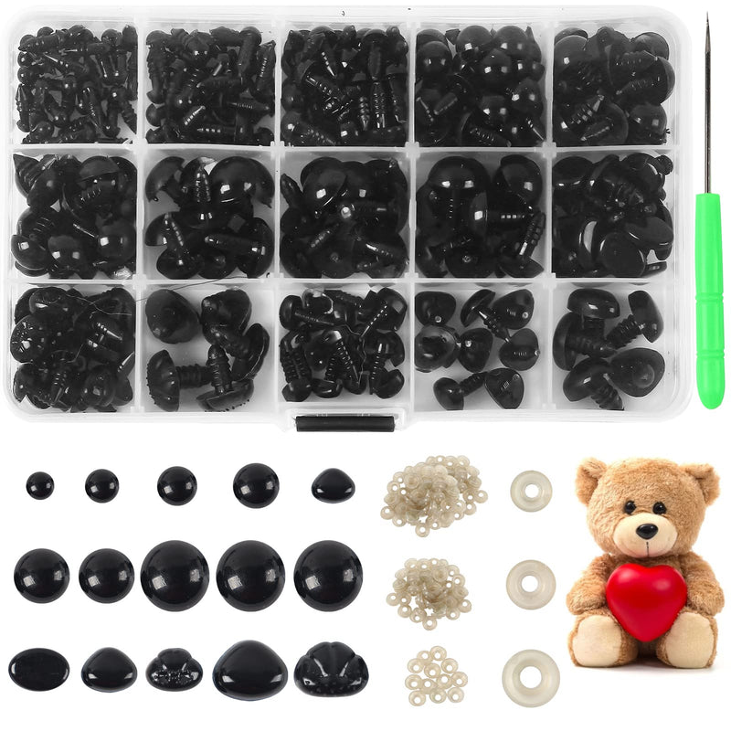 Yexixsr 566PCS Safety Eyes and Noses for Amigurumi, Stuffed Crochet Eyes with Washers, Craft Doll Eyes and Nose for Teddy Bear, Crochet Toy, Stuffed Doll and Plush Animal (Various Sizes) - NewNest Australia