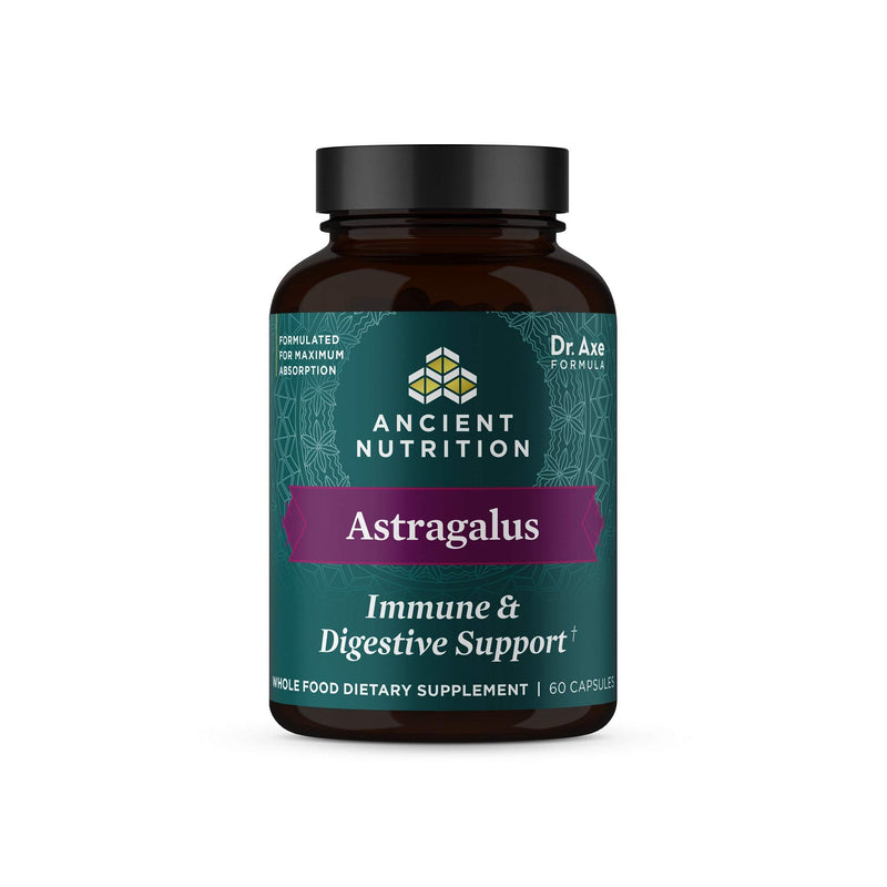 Probiotics and Astragalus Supplement Capsules by Ancient Nutrition, Provides Occasional Diarrhea, Constipation, Gas and Bloating Relief, Paleo and Keto Friendly, 60 Capsules Astragalus + Probiotics (60 count) - NewNest Australia