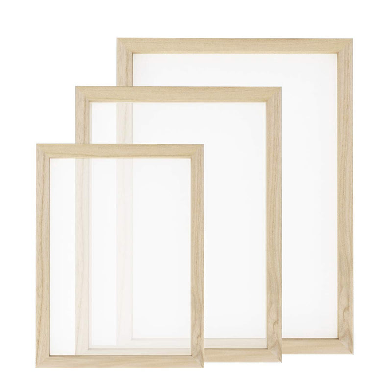 Worown 3 Size Wooden Paper Making Mould Frame Papermaking Screen for DIY Paper Craft and Dried Flower Handcraft - NewNest Australia