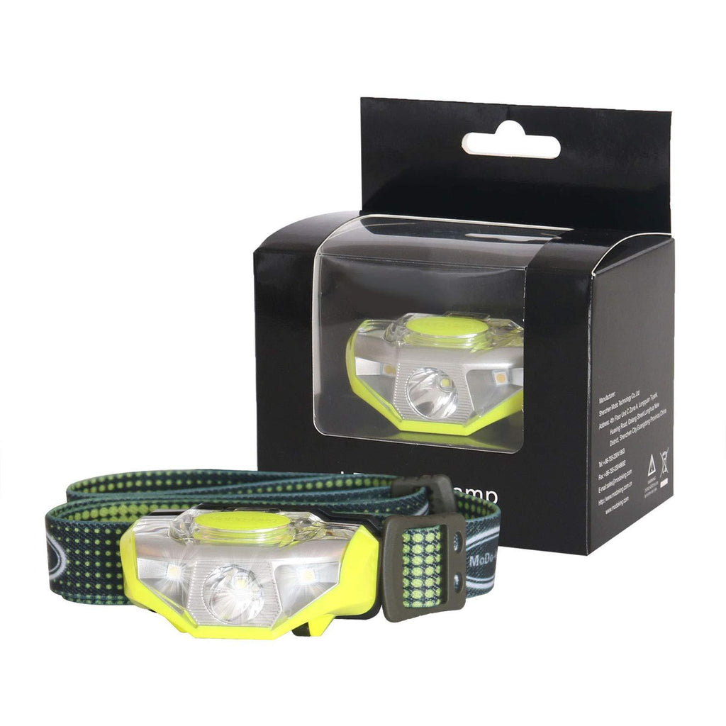 MODOKING Waterproof LED Headlamp Flashlight - Bright and Durable Head Lamp for Camping, Hiking, Running and Outdoors Waterproof Headflight with Adjustable Strap for Adults and Kids Yellow - NewNest Australia