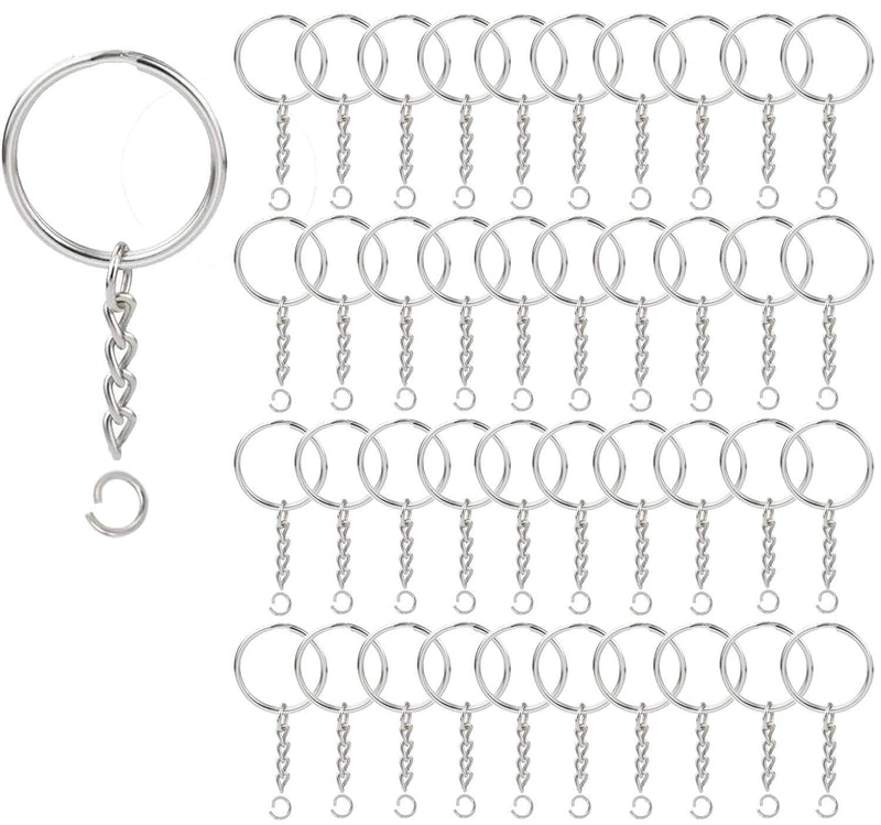 100 Sets Key Ring with Chain and Open Jump,1 inch Split Round Keychain Rings Bulk for Craft Making Jewelry - NewNest Australia