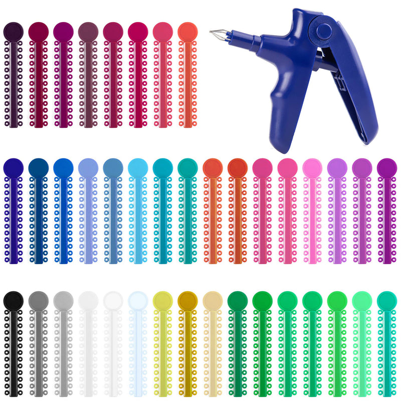 LOVEWEE Dental Orthodontic Ligature Ties and Orthodontic Ligature Gun Tools Teeth Orthodontic Ligature Ring Rubber Bands Multi-Color(1040 Pcs/Bag) - NewNest Australia