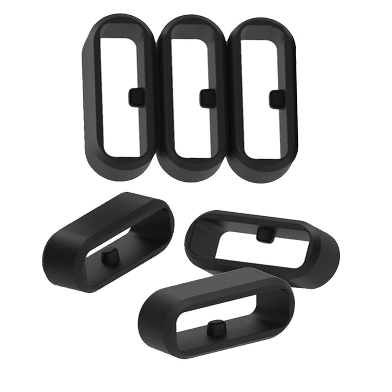 Fastener Ring Compatible for Garmin Vivoactive 3/Venu/Forerunner 645 245/Vivomove,Vivomove HR,Vivomove 3/Fenix 6S Fenix 5S Bands(Pack of 6) Silicone Connector Security Loop for Galaxy Watch Active 2 6-black - NewNest Australia