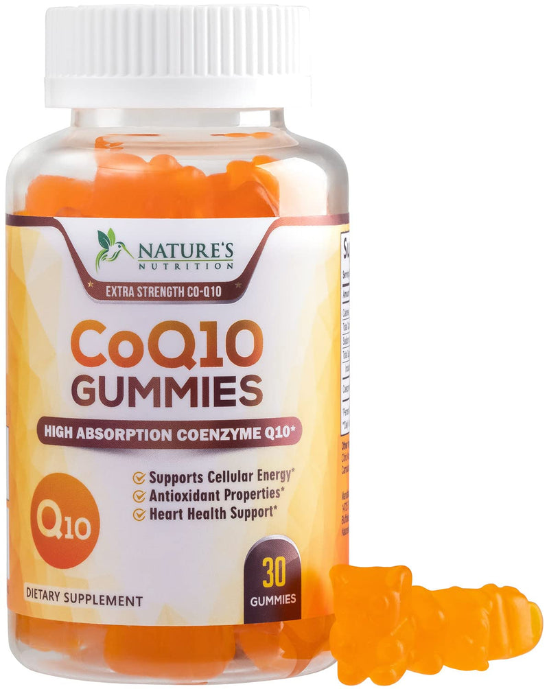 CoQ10 Gummies - Peach Gummy Vitamins with High Absorption Coenzyme Q10 100mg - Natural Antioxidant Dietary Supplement for Heart Health Support - 30 Gummies 30 Count (Pack of 1) - NewNest Australia