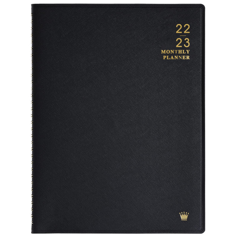 2022-2023 Monthly Planner - 18-Month Planner/Calendar 2022-2023 with Tabs, Jan 2022 - Jun 2023, 8.86" x 11.4", Faux Leather, Pocket, Passwords, 15 Note Pages, Twin-Wire Binding, Thick Paper - Black - NewNest Australia