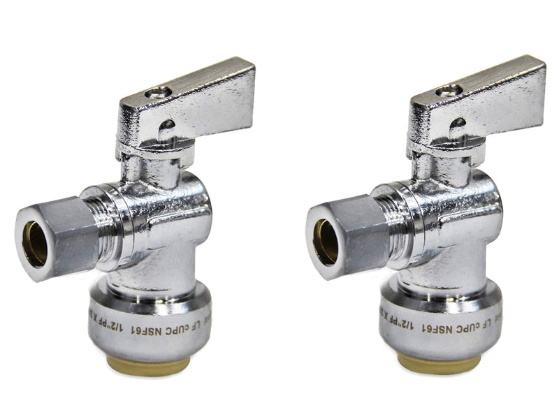 (Pack of 2) Albrecht Push-Fit Straight Stop Valve, 3/8 inch OD x 1/2 inch Nom - 2 Pieces - NewNest Australia