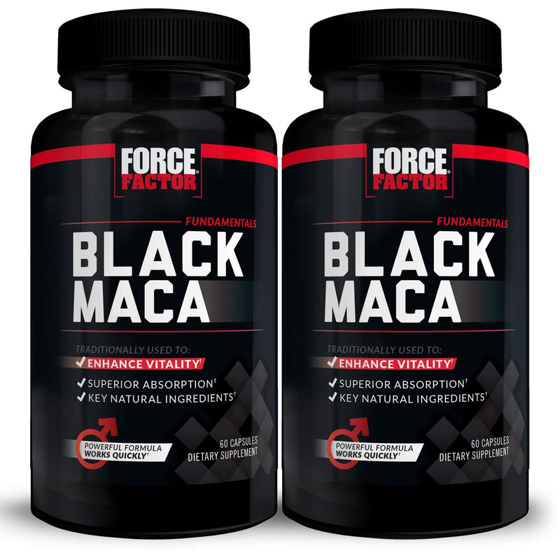 Black Maca Root Vitality Supplement for Men with Superior Absorption and Power, Natural Maca Negra Extract, Fundamentals Series, 1000mg, Force Factor, 120 Capsules (2-Pack) 60 Count (Pack of 2) - NewNest Australia