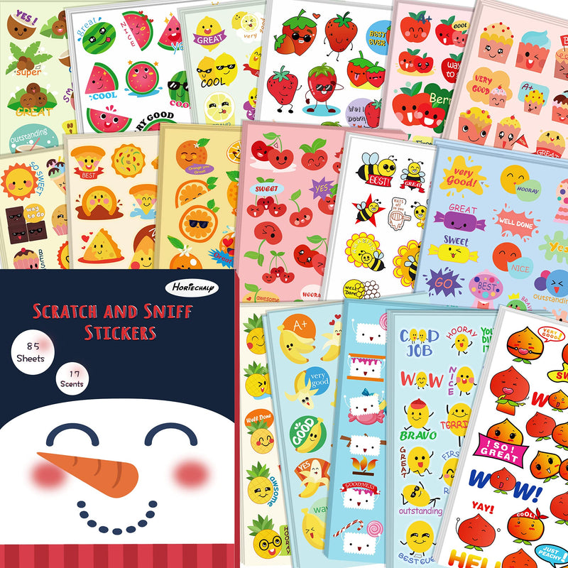 HORIECHALY Scratch and Sniff Stickers, 85 Sheets with 17 Different Scents. More 320 Designs as Rewards, Christmas Gifts, Decorations, Games for Children, Teachers, Parents, etc. Green - NewNest Australia