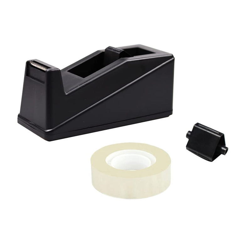 DBKMPZ Classic Desktop Tape Dispenser, 1 in Core, Non-Skid Base - with 1 Premium Rolls Invisible Clear Tape, Perfect for Office, Home, School (Black) Black - NewNest Australia