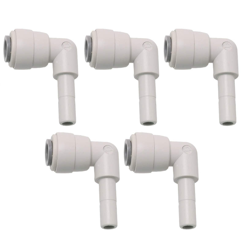 HJ Garden 5PCS 1/4Inch Stem Elbow Connector 90 degree elbow Push to Connect Plastic Quick Fittings - NewNest Australia