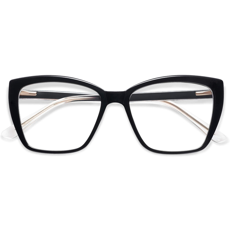 AMOMOMA Trendy TR90 Oversized Blue Light Reading Glasses Women,Stylish Square Cat Eye Glasses AM6031 0c1.black 0.0 x - NewNest Australia