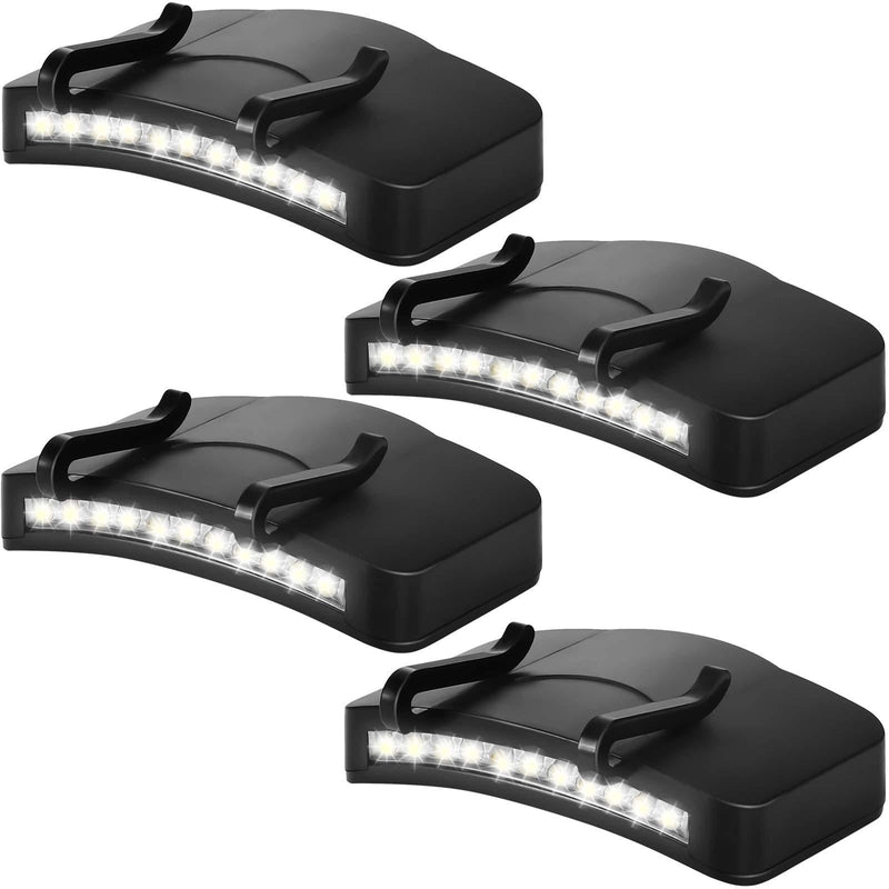 4 Pieces Clip Headlamps 11 LED Rotatable Cap Hat Clip Light LED Ultra Bright Hands-Free Headlamp Flashlight LED Clip on Cap Lights Waterproof Cap Light for Hunting Camping Fishing Hiking - NewNest Australia