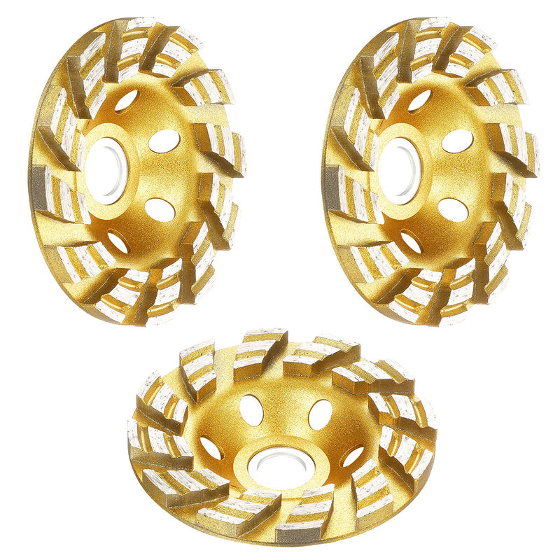 3 Pieces 4 Inch Diamond Grinding Cup Wheel 12 Segments Angle Grinder Wheels for Angle Grinder Concrete Stone Masonry Polishing with 3 Pieces 5/8 Inch Adapters - NewNest Australia